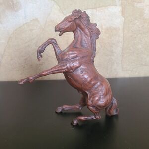Vintage Hartland Rearing Horse Figurine‎ Faux Wood Grain Brown Equestrian Decor